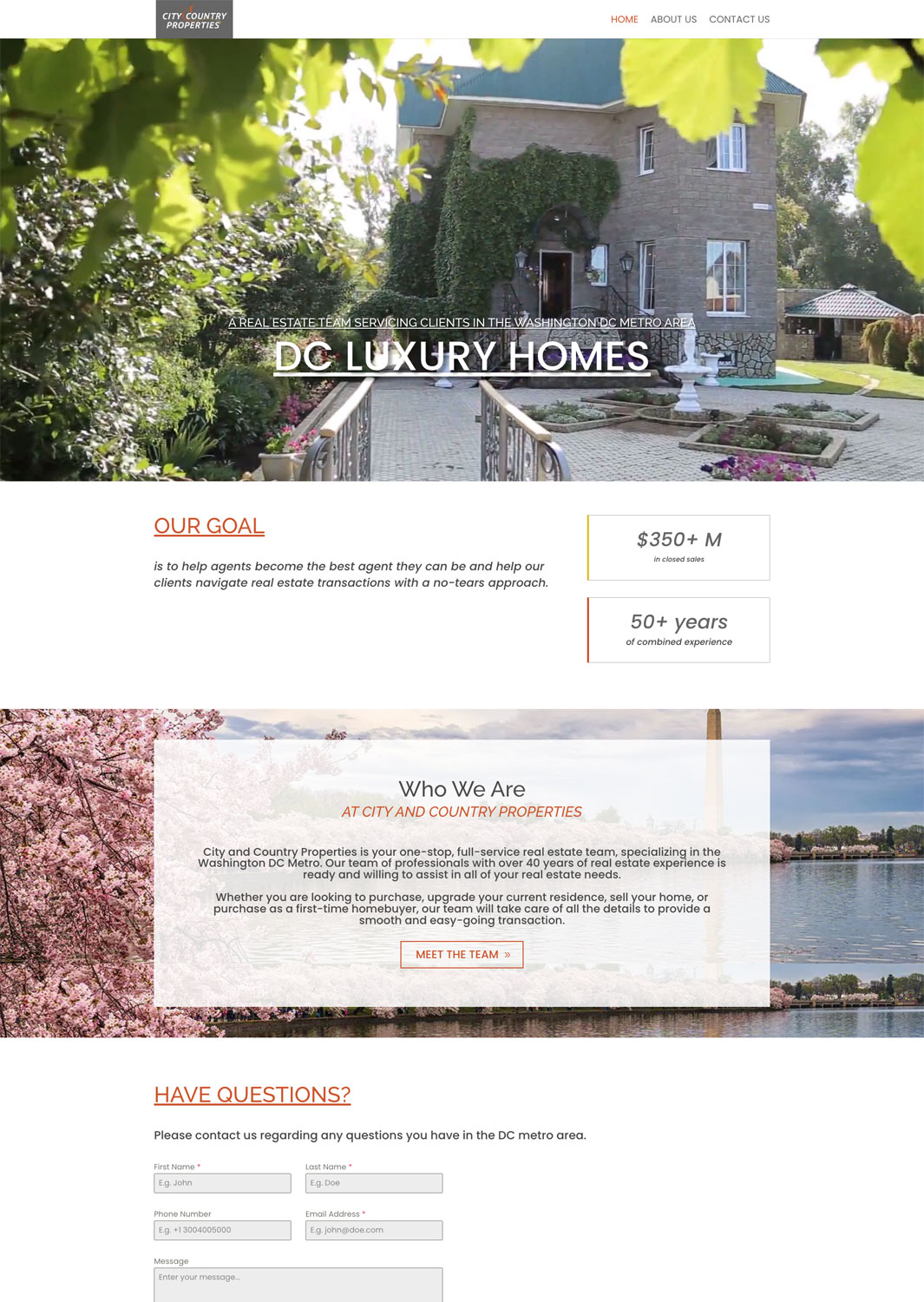 City and Country Properties Website