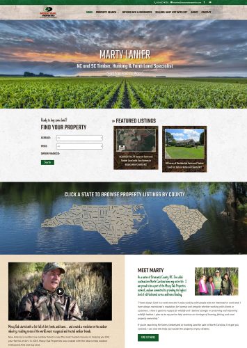 Mossy Oak Properties NC Land Agent Website for Marty Lanier