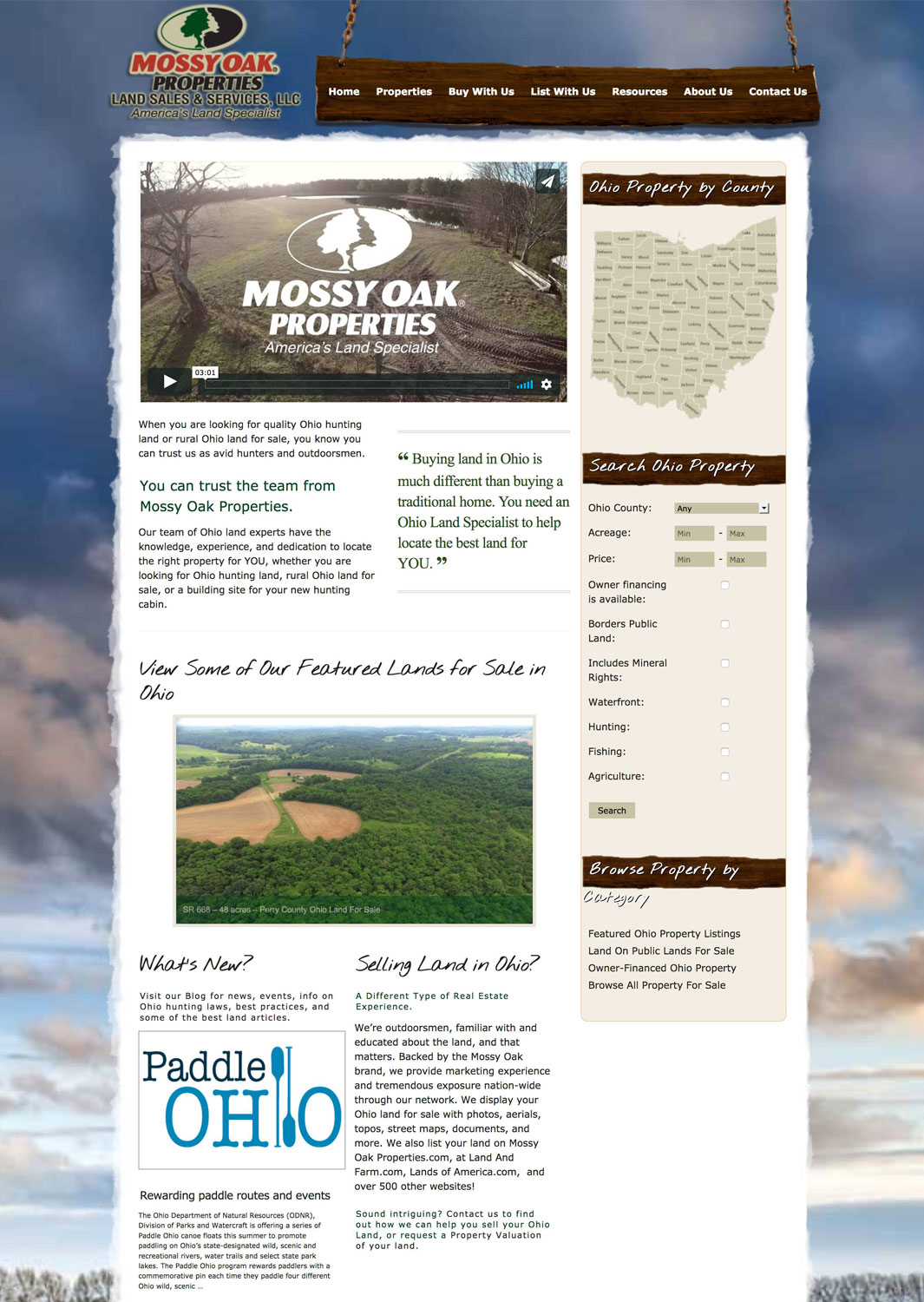 Mossy Oak Properties Ohio Land Sales and Services LLC Real Estate Website