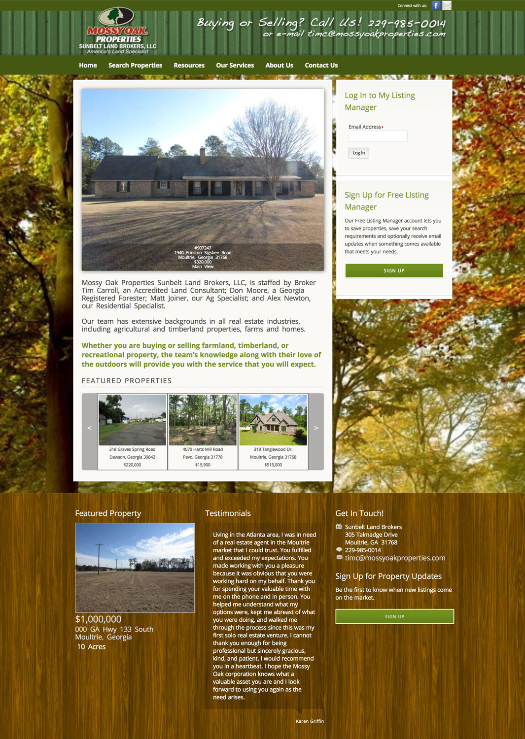 Mossy Oak Properties Sunbelt Land Brokers MLS Real Estate Website