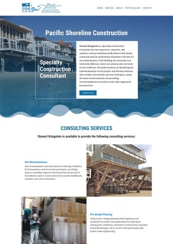 Pacific Shoreline Construction Website