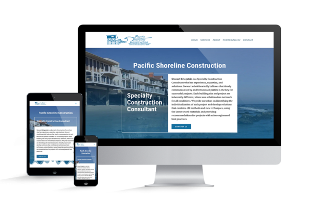 Pacific Shoreline Construction Website - Bold Print Design Studio