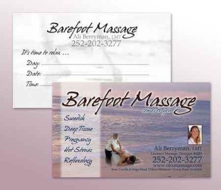 Barefoot Massage Business Cards