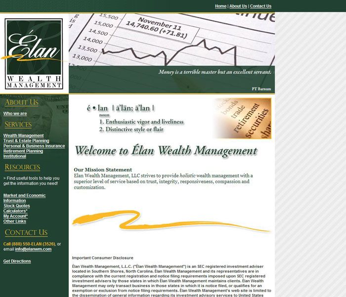 Élan Wealth Management Professional Website