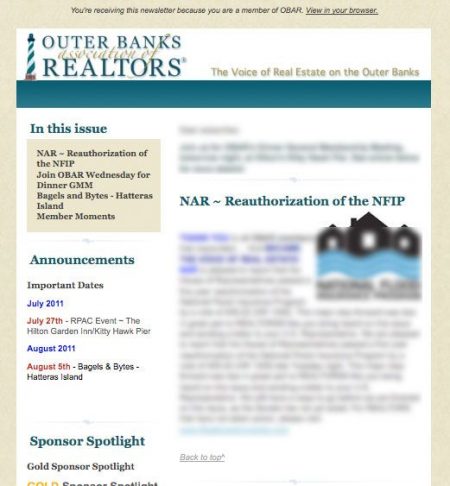 Outer Banks Association of REALTORS® E-newsletter