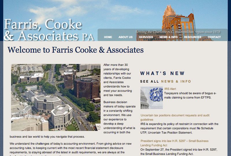 Farris, Cooke & Associates PA Website
