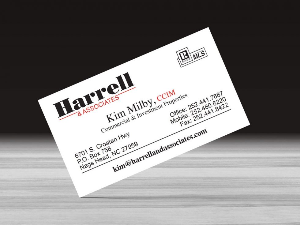 Harrell and Associates Business Card Bold Print Design Studio