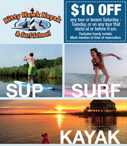 Kitty Hawk Kayak and Surf School Magazine Ad