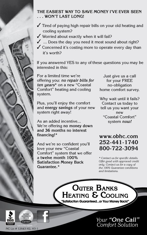 Outer Banks Heating & Cooling Sentinel Ad