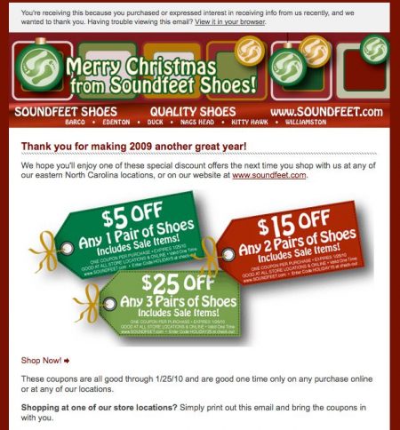 Sound Feet Shoes Email Campaign