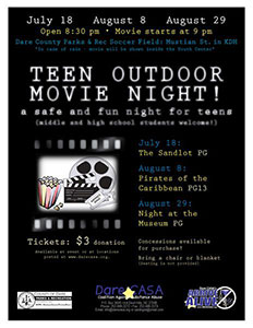 Dare CASA Teen Movie Night Poster