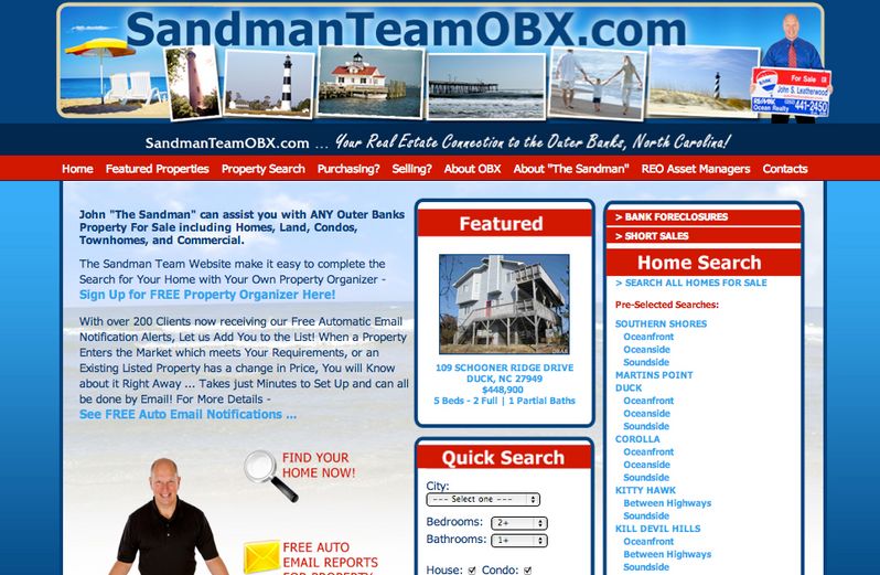 Sandman Team OBX Real Estate Website